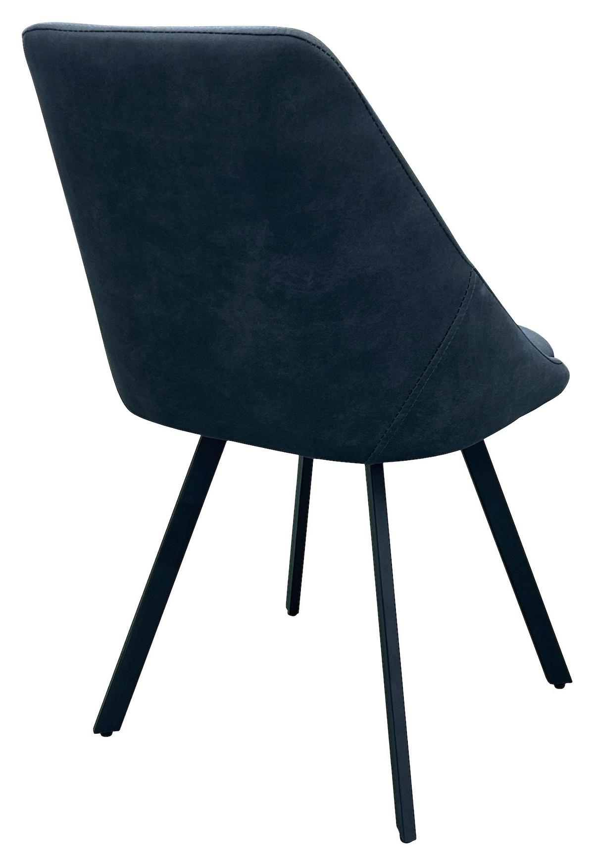 Esszimmerstuhl Jasper Anthrazit, Schwarz 2er Set - Anthrazit/Schwarz, Design, Textil/Metall (55/83/59cm) - MID.YOU