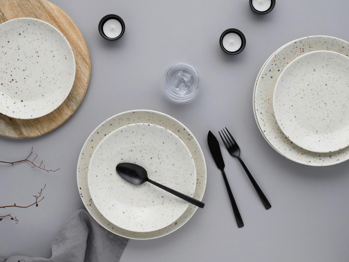 Tafelservice Confetti Creme 12--teilig - Creme, Basics, Keramik - Creatable