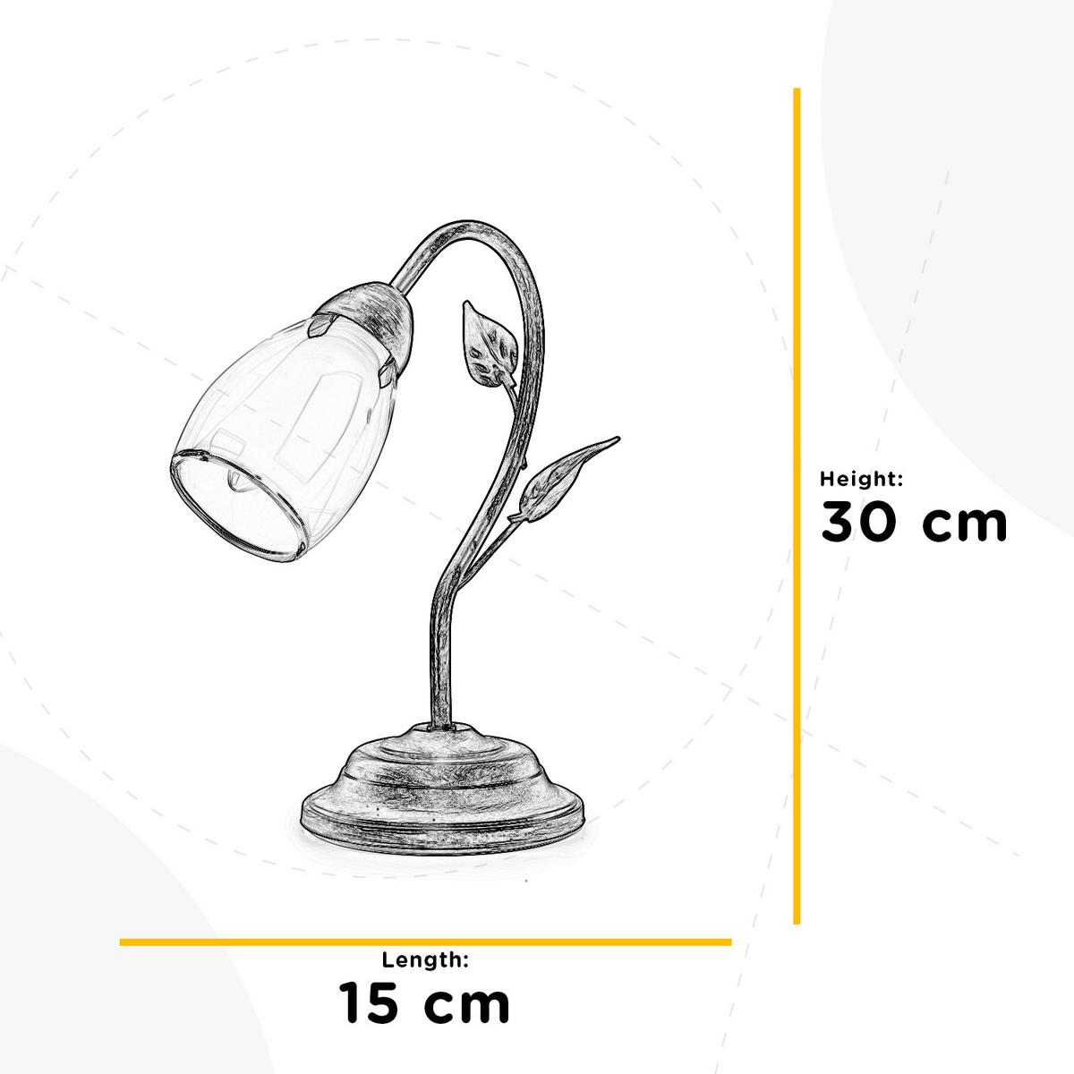 Tischleuchte Rosso Weiß Braun D: 25 cm - Braun/Weiß, KONVENTIONELL, Glas/Kunststoff (25/35cm)