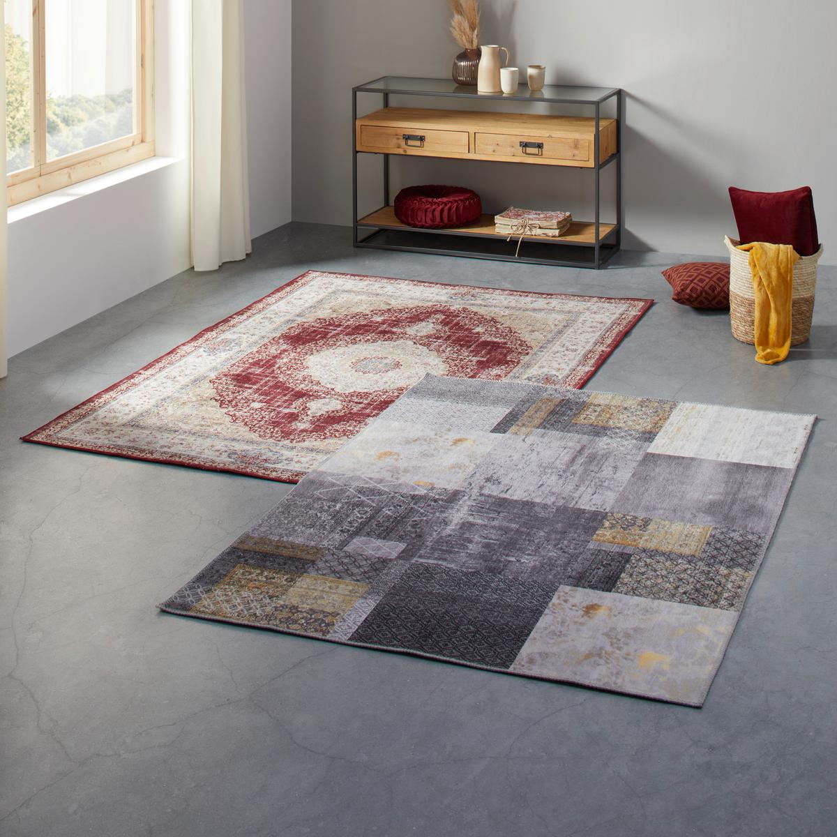 KOBEREC TKANÝ NA PLOCHO Edessa 2, 120/170cm - šedá/barvy zlata, Moderní, textil (120/170cm) - Mömax