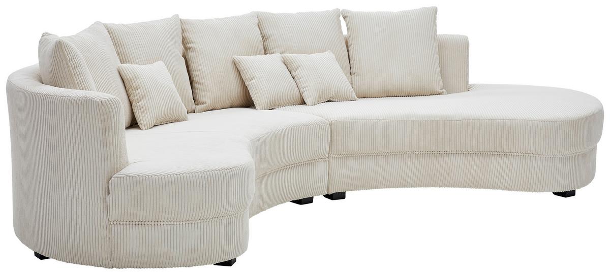 Wohnlandschaft Limoncello Beige S: 300/160 Cm - Beige/Schwarz, Design, Textil (300/160cm) - Livetastic