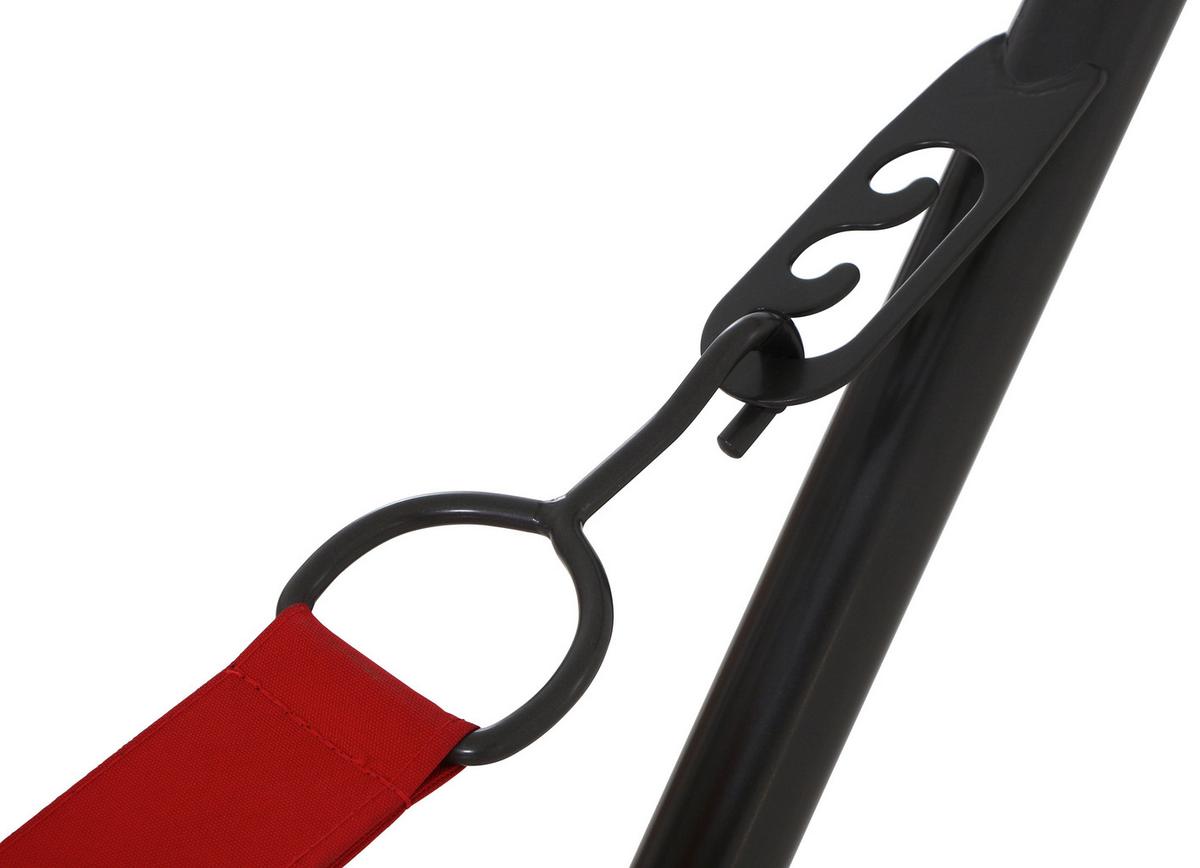 Hängematte L91047 - Dunkelgrau/Rot, KONVENTIONELL, Textil/Metall (105/104/305cm) - Siena Garden