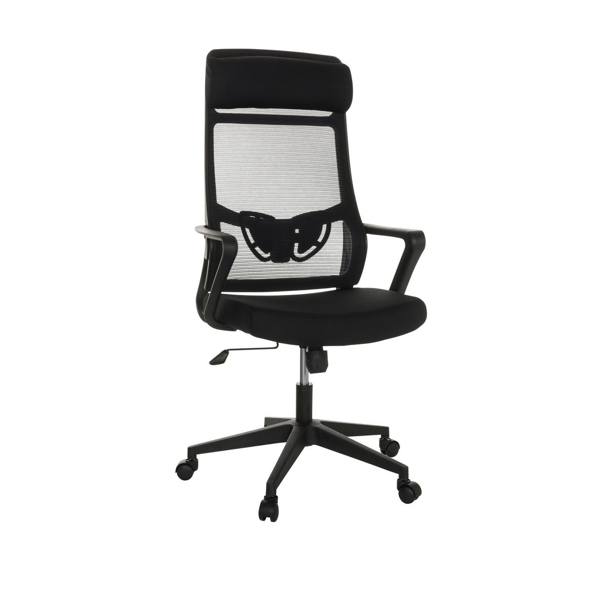 Drehstuhl Nekeo - Schwarz, Basics, Kunststoff/Textil (69/122-132/69cm) - MID.YOU