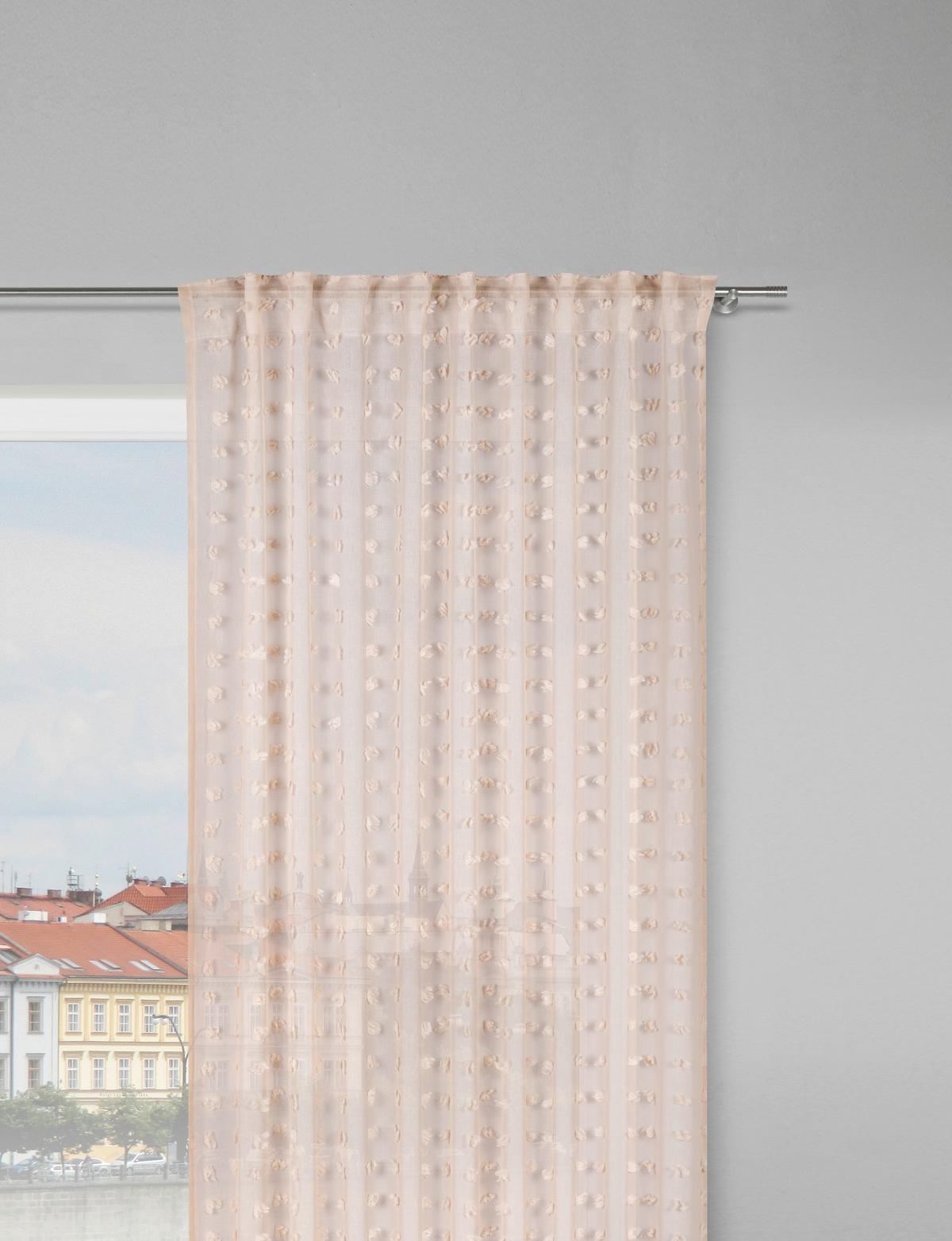 HOTOVÝ ZÁVES BELLA -EXT- - ružová, Romantik / Landhaus, textil (140/245cm) - Modern Living