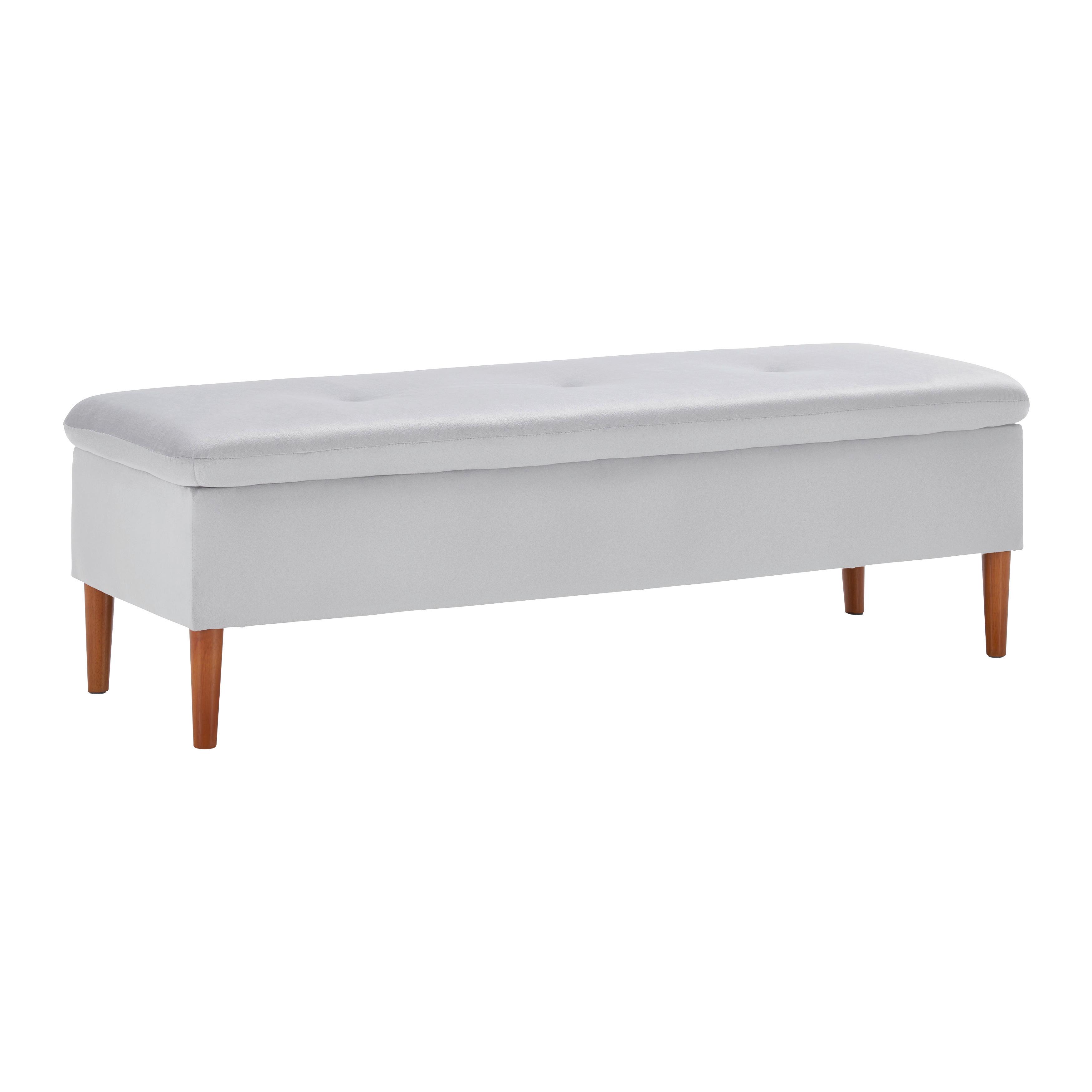 Lavica s úl. priestorom Jessy svetlosivá - farba buka/svetlosivá, Modern, drevo/textil (150/50/55cm) - Bessagi Home