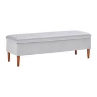 Lavice s úl. prostorem Jessy světlešedá - světle šedá/barvy buku, Moderní, dřevo/textil (150/50/55cm) - Bessagi Home