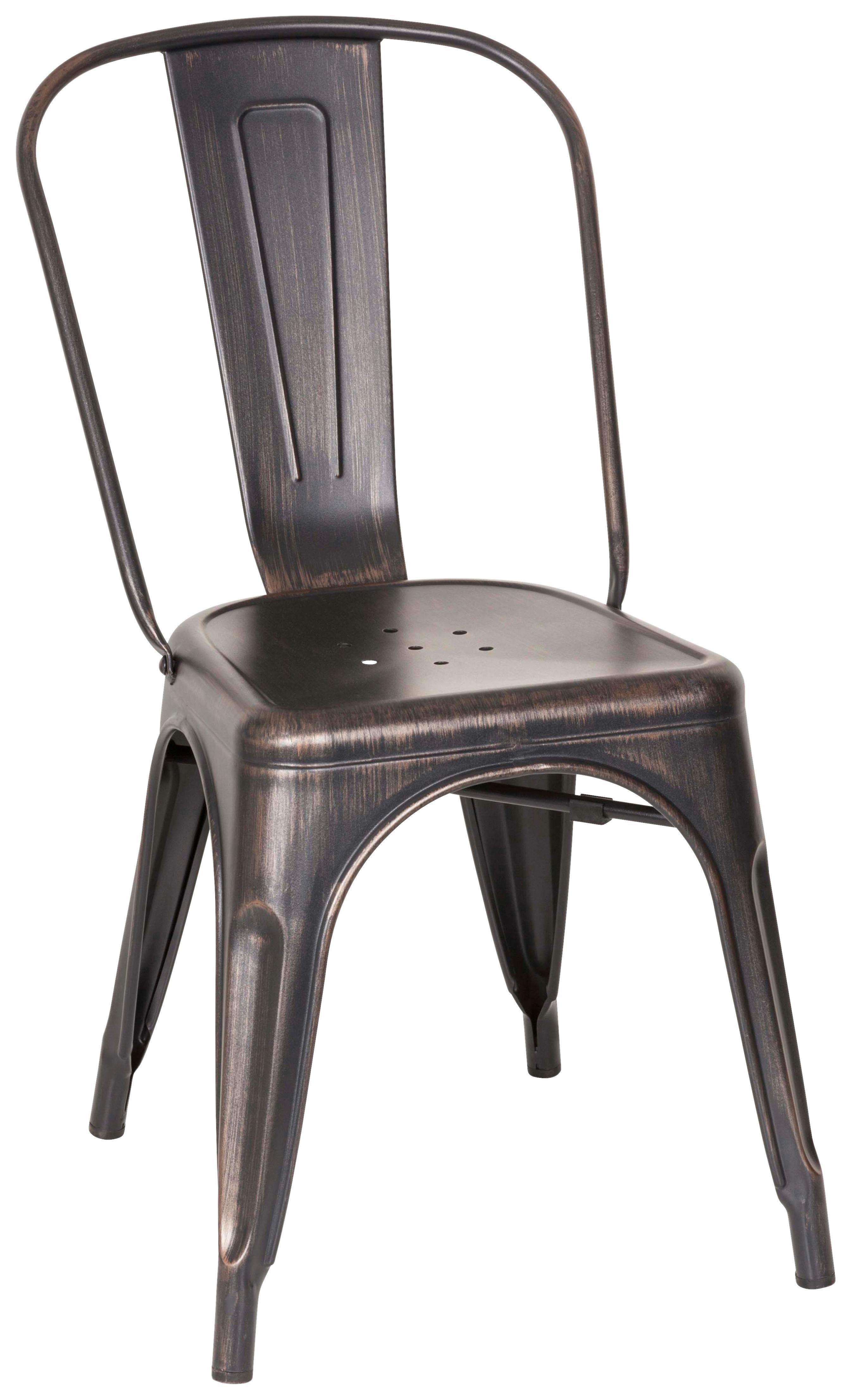 Stuhl Vantaggio Comfort Stapelbar Schwarz/Goldfarben - Goldfarben/Schwarz, Basics, Metall (44/84/54cm) - MID.YOU