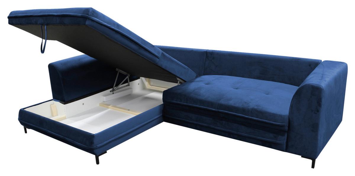 Eckschlafsofa Schlaffunktion Bello Royalblau - Blau/Royalblau, Design, Textil (187/277cm) - Livetastic