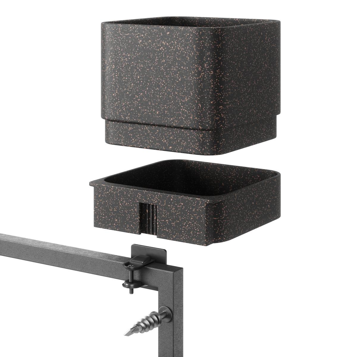 Pflanzentopf Schwarz B: 18 Cm - Schwarz, KONVENTIONELL, Kunststoff/Textil (36/18/72cm) - Umbra