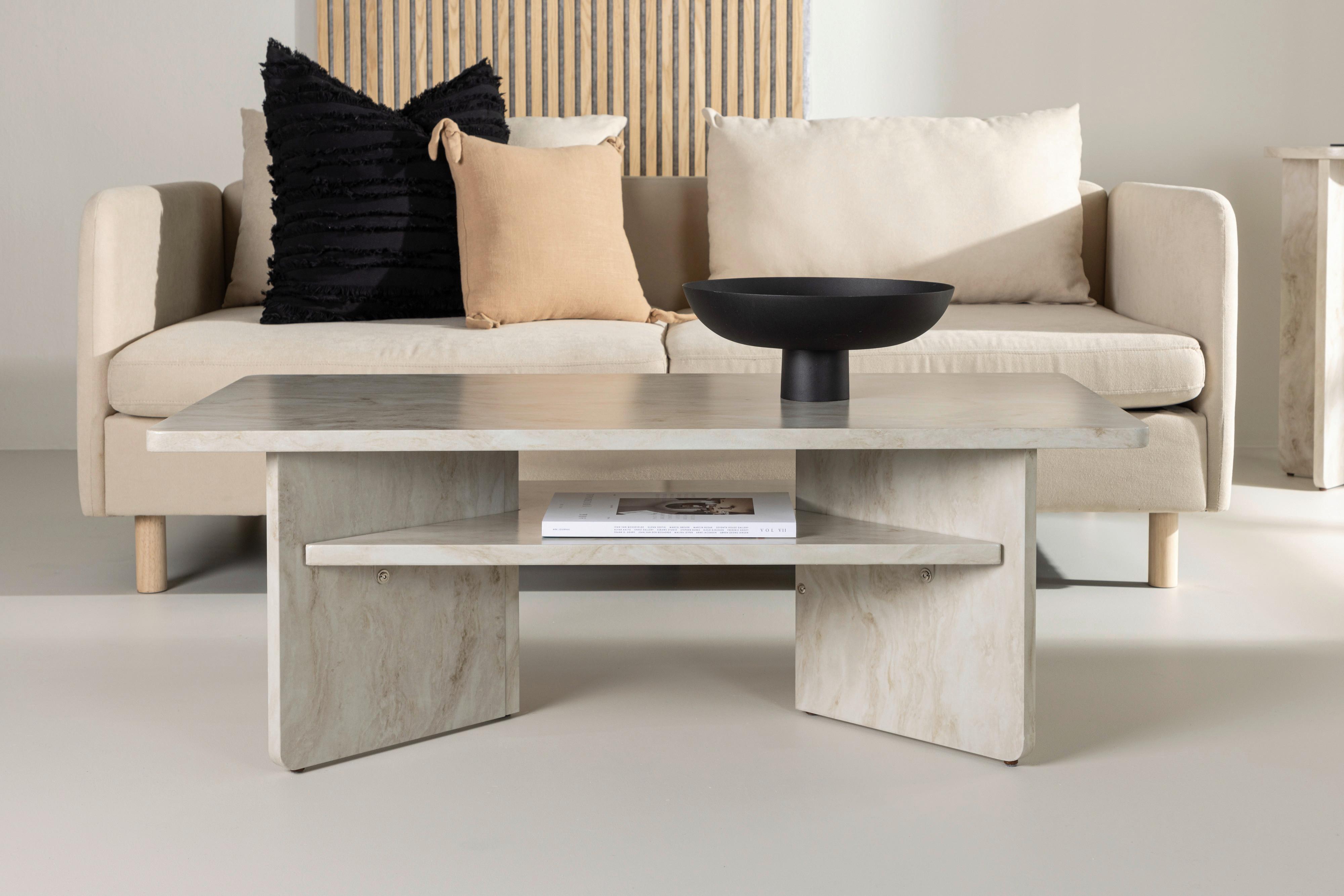Couchtisch Ålesund - Beige, Design, Holzwerkstoff (120/60/42cm) - Livetastic