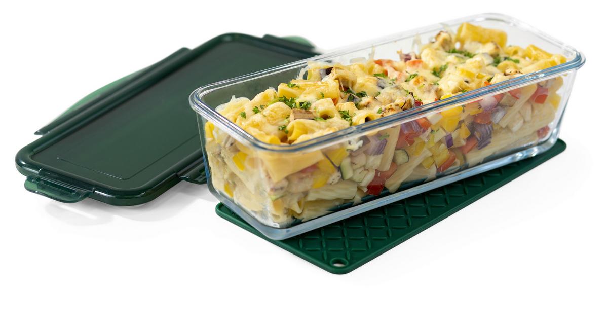 Frischhaltedose Nicer Dicer Ca. 1,8 L Mit Deckel 3--Teilig. - Transparent/Grün, Basics, Glas/Kunststoff (1,8l) - Genius