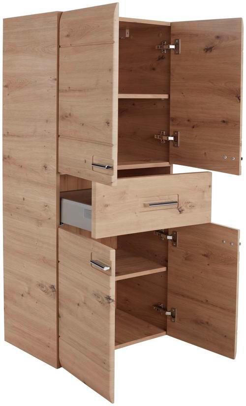 Midischrank Mit Soft-close Avensis B: 60cm, Eiche Dekor - Eichefarben, MODERN, Holzwerkstoff (60/128,5/33cm) - Luca Bessoni