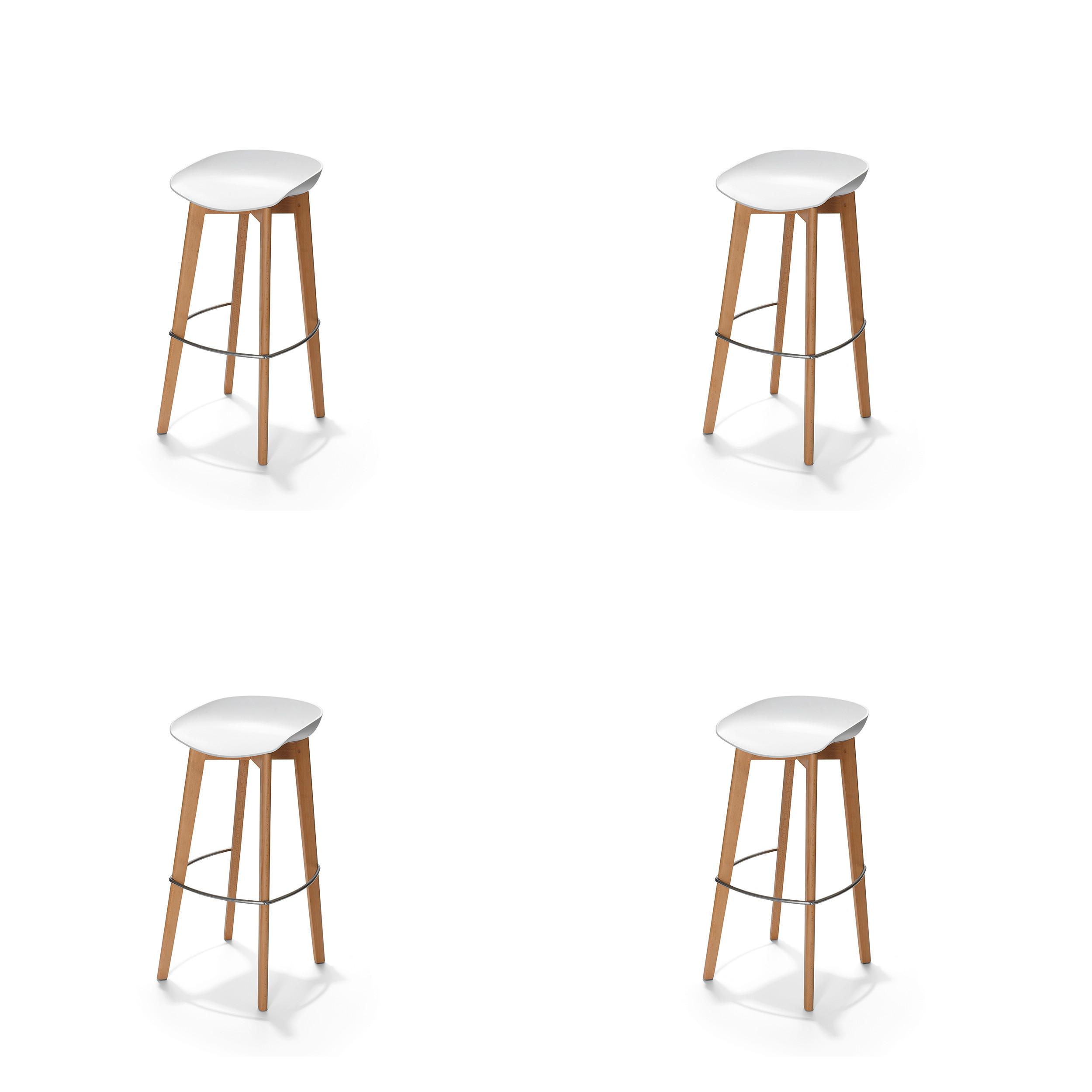 Barhocker-Set Keeve - Weiß, MODERN, Holz/Metall (47/119/53cm) - MID.YOU