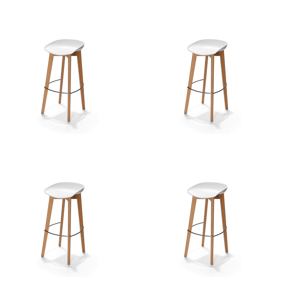 Barhocker-Set Keeve - Weiß, MODERN, Holz/Metall (47/119/53cm) - MID.YOU