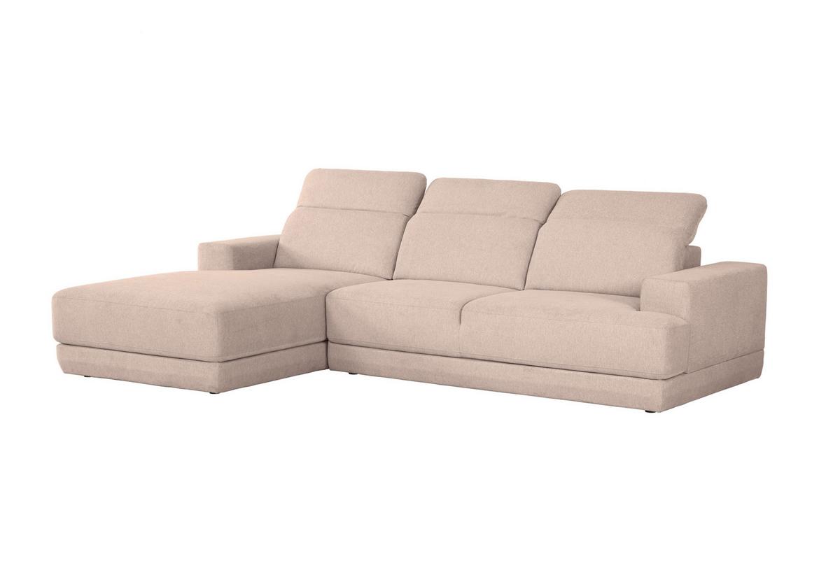 Ecksofa Frans Beige S: 204 cm - Beige/Schwarz, Design, Textil (204/293cm) - MID.YOU