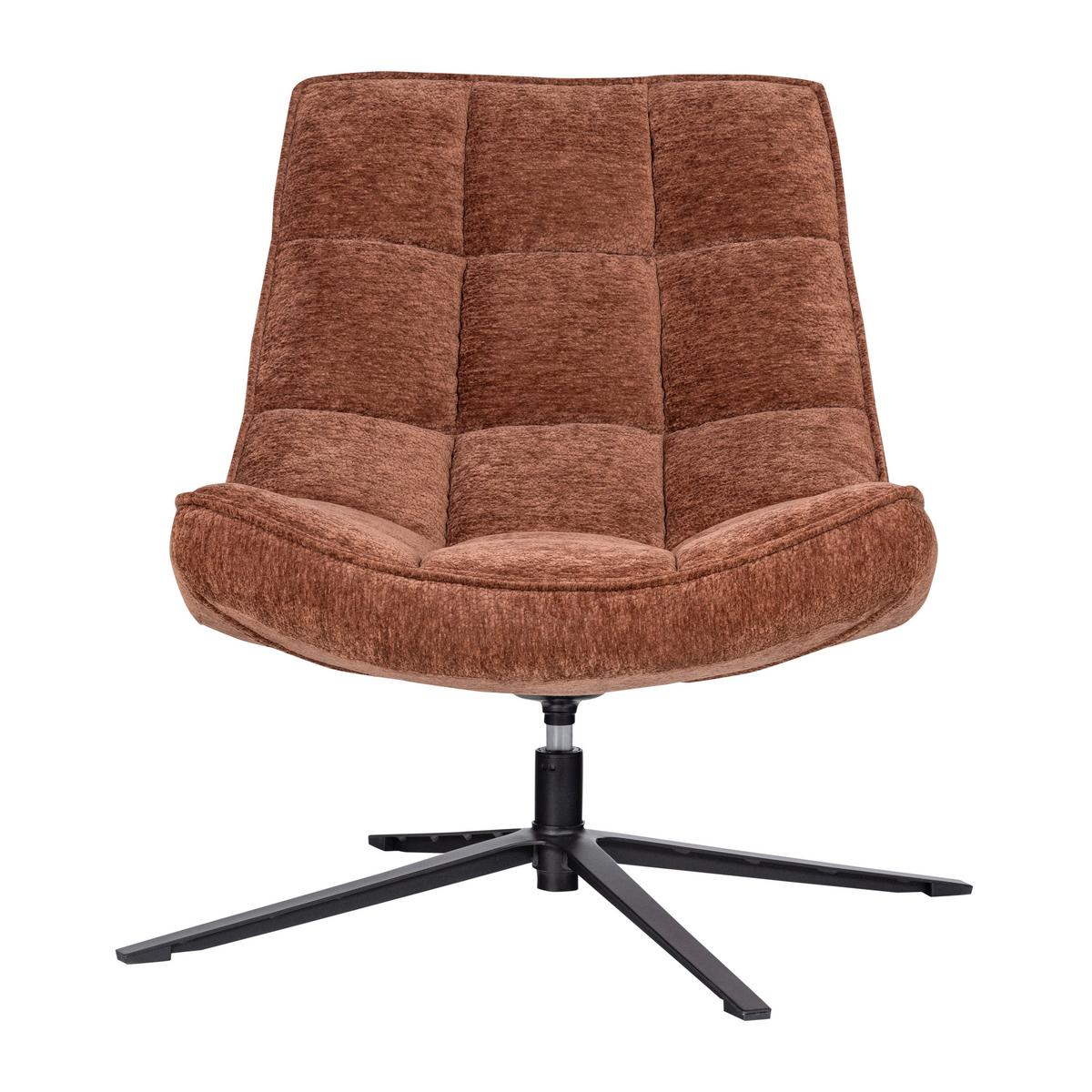 SESSEL Maudi Braun B: 74cm - Schwarz/Braun, MODERN, Textil/Metall (74/84/86cm) - Livetastic