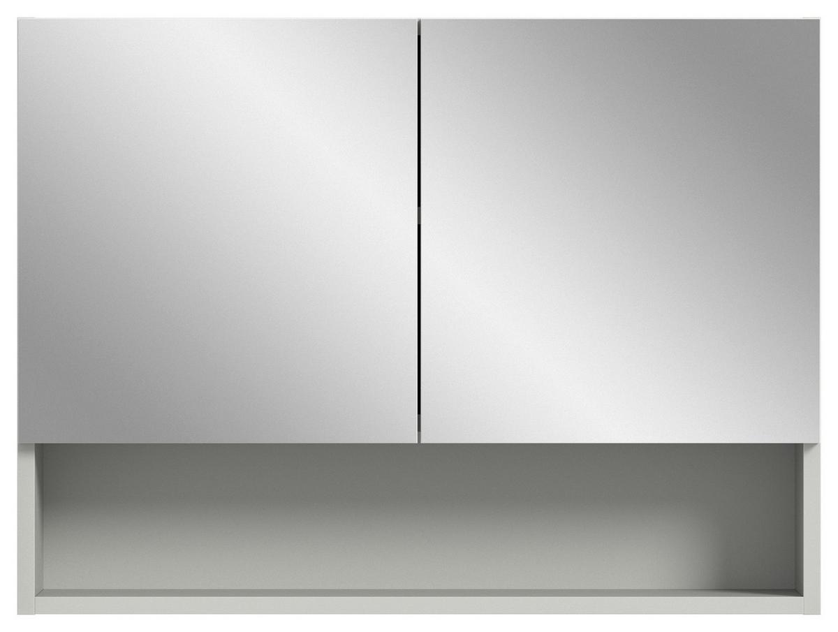 Spiegelschrank Copa 2-Türig B: 74 Cm - Weiß Hochglanz/Weiß, MODERN, Holzwerkstoff (74/55/17cm) - MID.YOU
