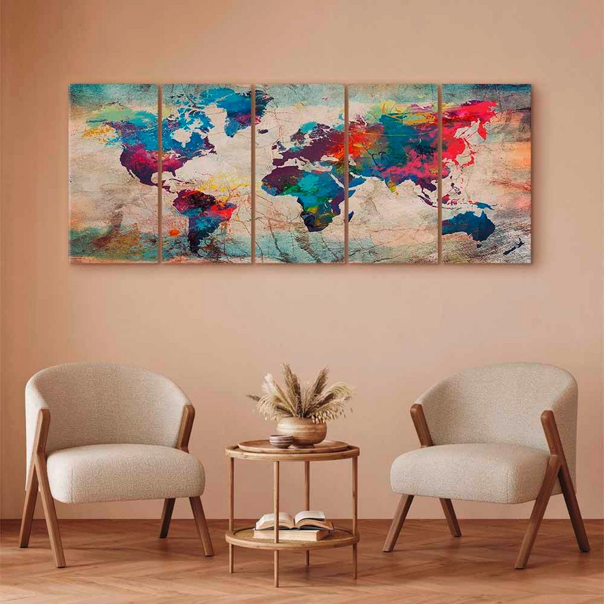 Leinwandbild Multicolor Beige B: 200 cm - Beige/Multicolor, Basics, Holzwerkstoff/Textil (200/80/1,2cm) - artgeist