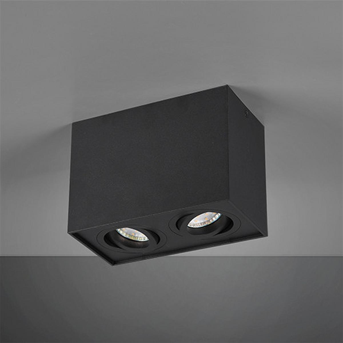 Aufbauleuchte Biscuit Eckig B: 17,8 Cm Schwarz Max. 35 W - Basics (17,8/12,5/9,6cm) - Trio Leuchten