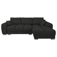 Ecksofa Azzuro Dunkelgrau S: 256x175cm - Dunkelgrau/Silberfarben, Design, Textil (256/175cm) - Livetastic