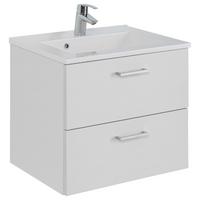 Waschtischkombi Riga Weiß B: 60 cm - Weiß, MODERN, Holzwerkstoff/Stein (60cm) - Held