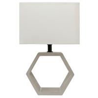 Tischleuchte 41-68545 - Beige, Design, Stein/Textil (22.5/22.5/35cm)