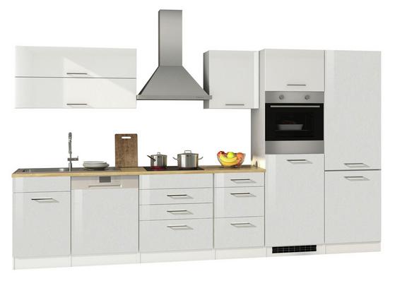 Elegante Hochglanzfronten und viel Stauraum Kompakte Küchenzeile mit Elektrogeräten