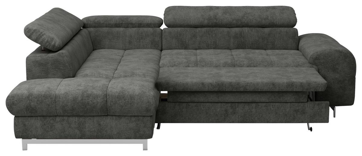 Ecksofa Mit Schlaffunktion Cloud + Anthrazit - Chromfarben/Anthrazit, KONVENTIONELL, Textil (206/257cm) - Livetastic