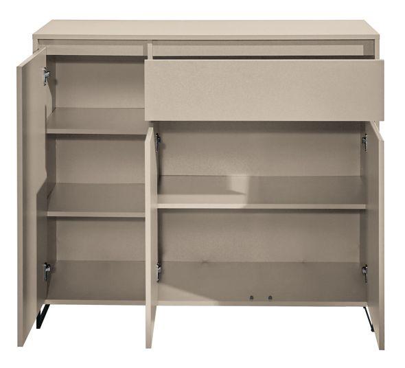 Komoda Cologne, barva kašmírová, š: 118cm - černá/kašmírová, Design, kov/kompozitní dřevo (118/103/38cm)
