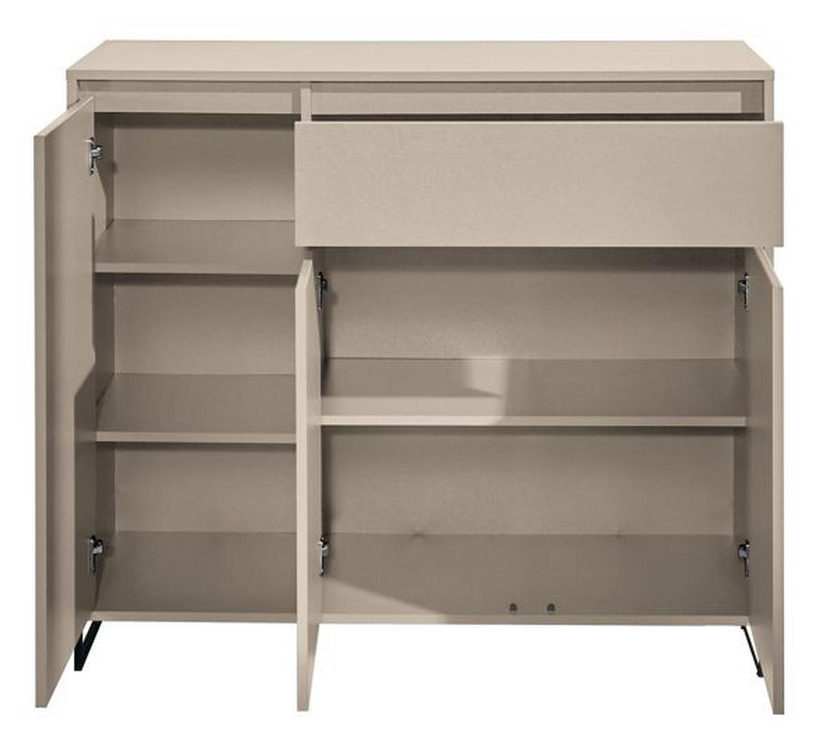 Komoda Cologne, barva kašmírová, š: 118cm - černá/kašmírová, Design, kov/kompozitní dřevo (118/103/38cm)