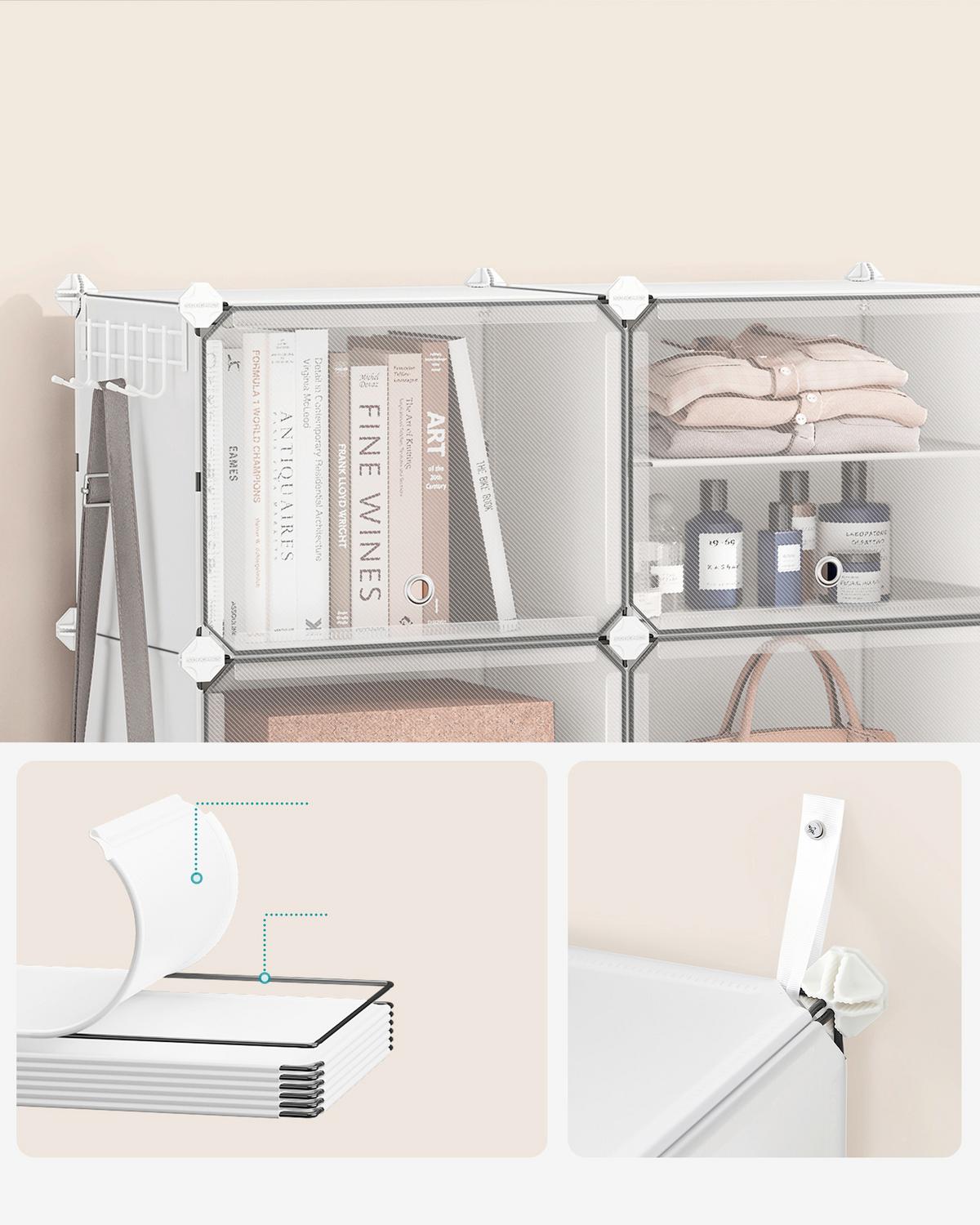 Schuhregal Weiß B: 83 cm - Weiß, Basics, Kunststoff/Metall (83/63/32cm)