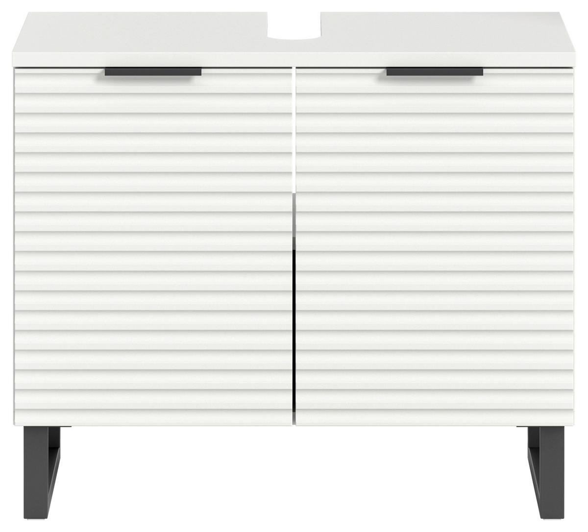 Waschbeckenunterschrank Riff Weiß B: 70 cm - Schwarz/Weiß, MODERN, Holzwerkstoff (70/59/34cm) - MID.YOU