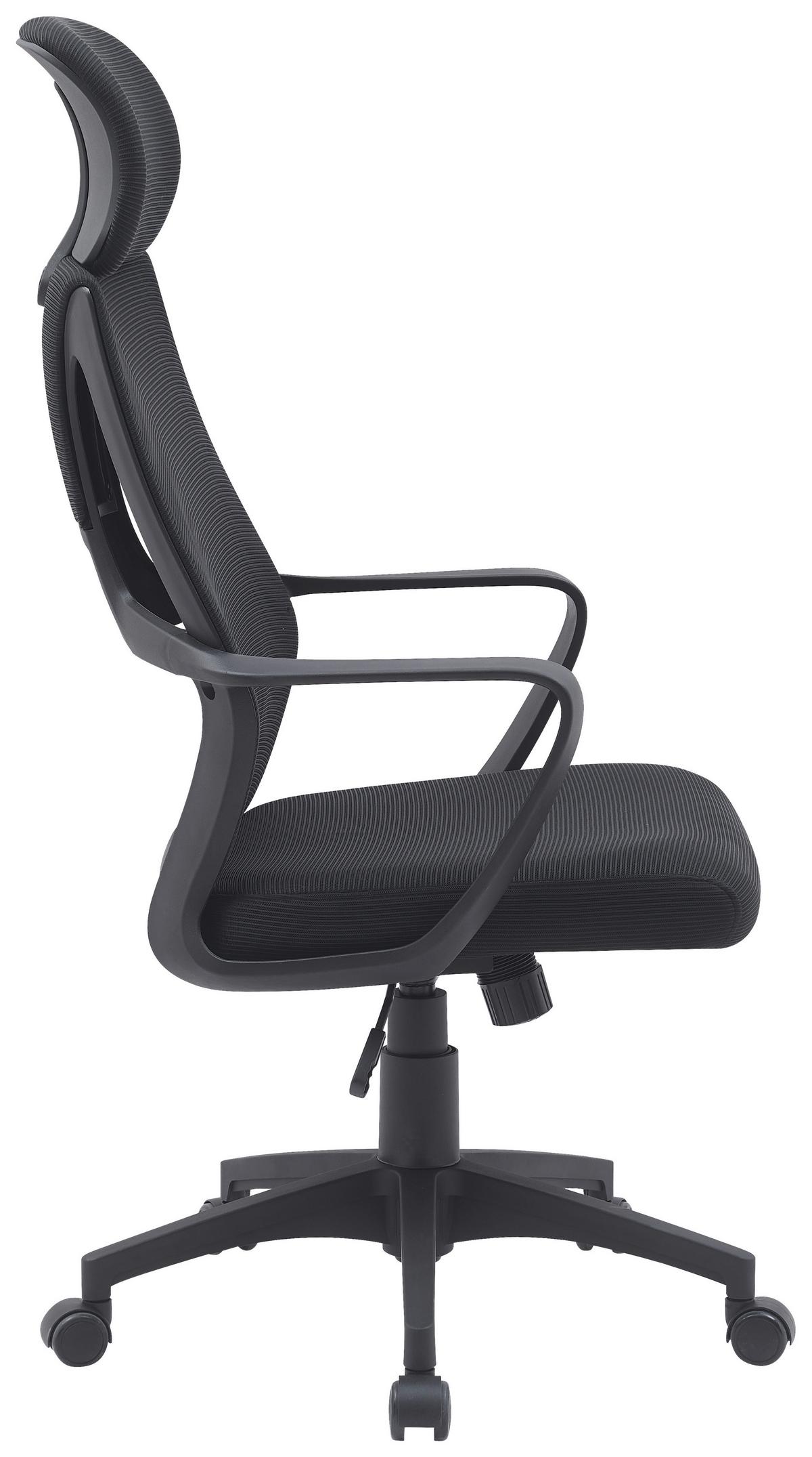 Drehstuhl Boston 1 - Schwarz/Weiß, Trend, Holz/Kunststoff (60/114-124/62cm) - MID.YOU