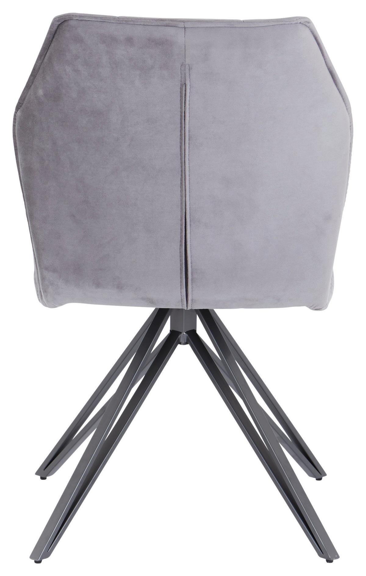 Stuhl Napoli - Grau, MODERN, Textil/Metall (50/83/62cm) - MID.YOU