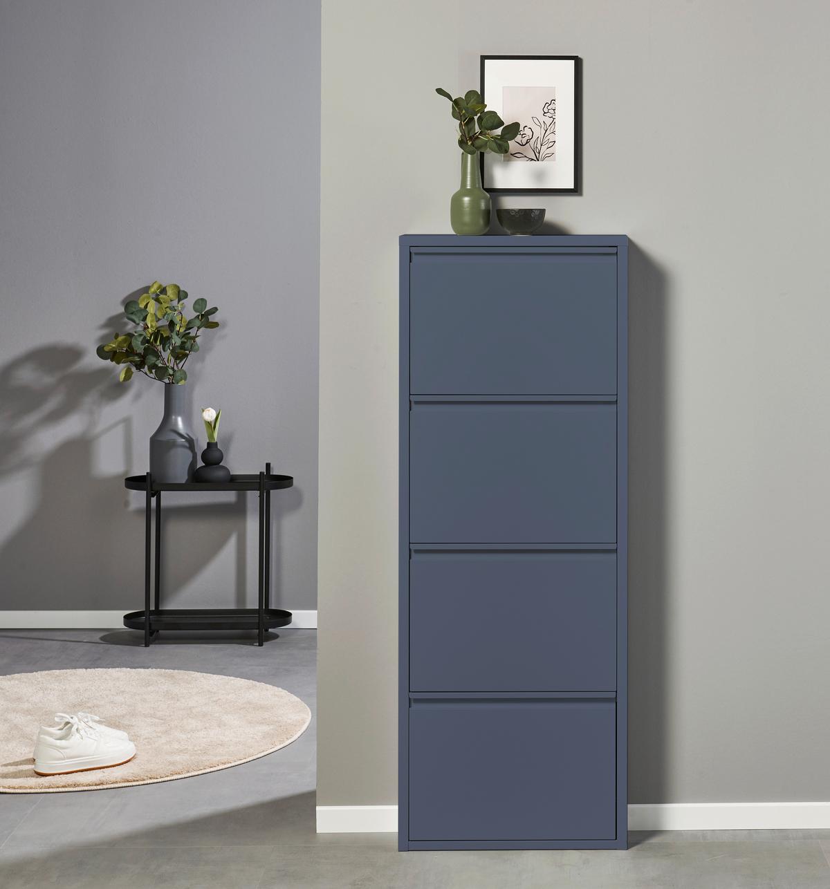 VÝKLOPNÁ SKRINKA NA TOPÁNKY BERT BLAU - modrá, Modern, kov (51/137/16cm) - Boxxx