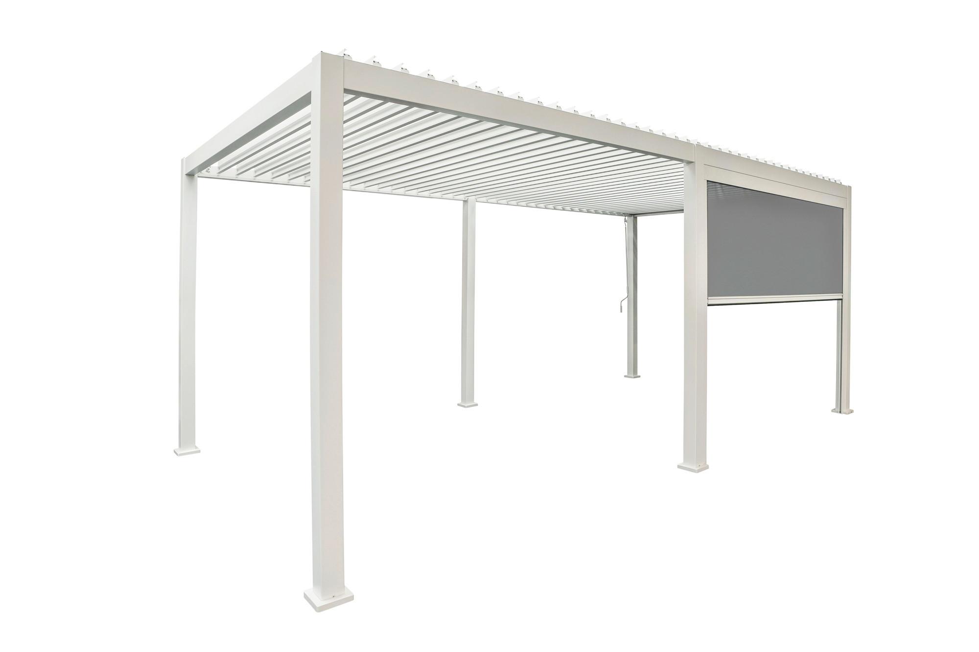 Pavillon-rollo Mirador B: 400 Cm, Wetterfest - Weiß/Grau, MODERN, Textil/Metall (400/250/10cm) - Gardenson