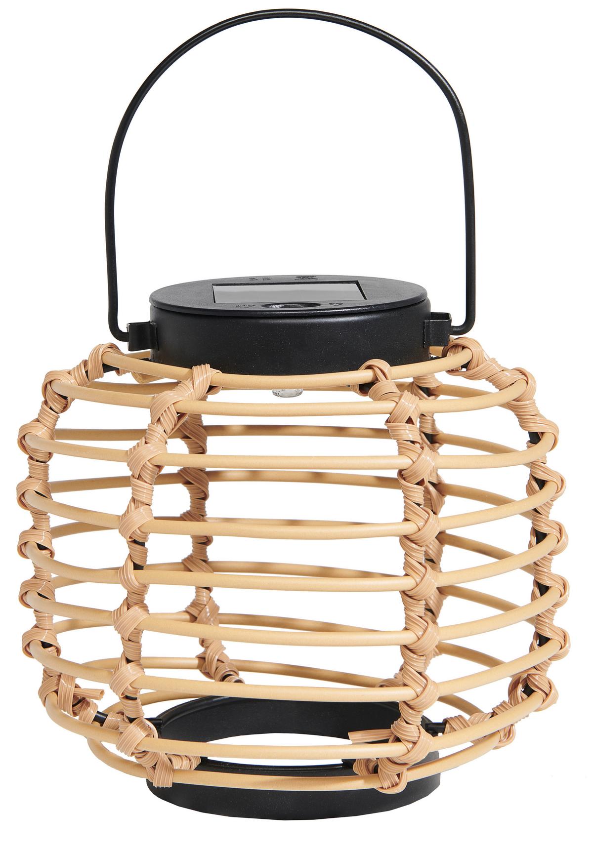 Solární svítidlo Zale - černá/přírodní barvy, Moderní, kov/plast (15,5/15-21,5cm) - Modern Living