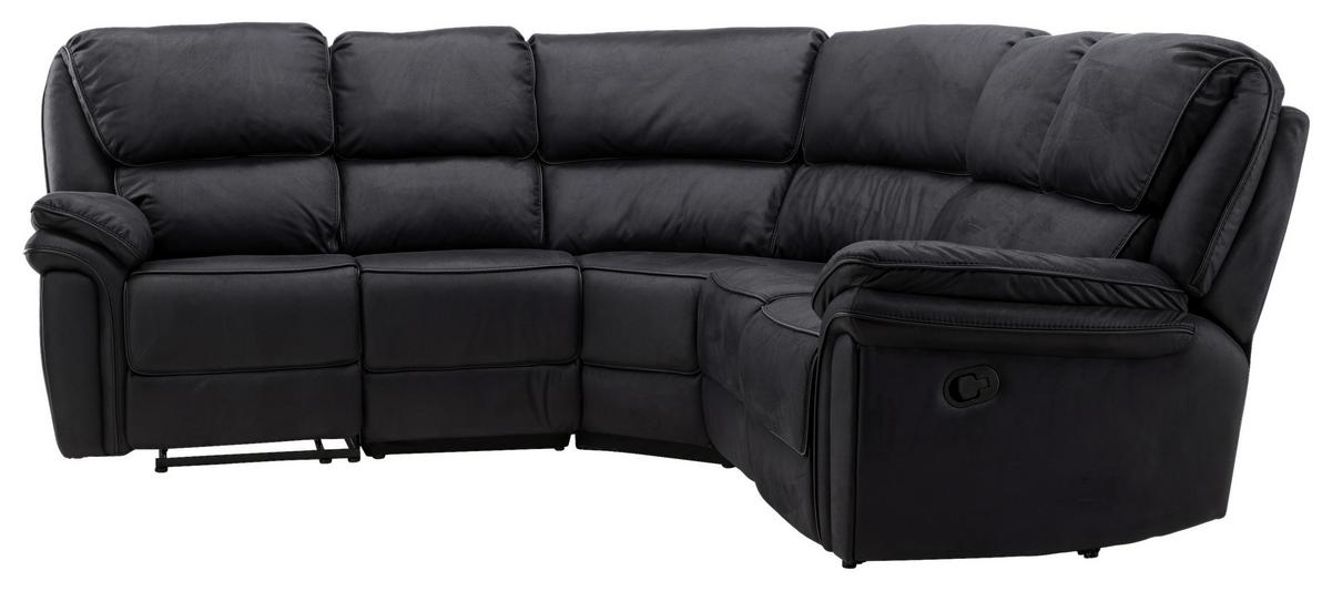 Ecksofa Saranda - Schwarz, Design, Textil (338/338cm) - Livetastic