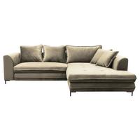 Eckschlafsofa Bello Beige Mit Schlaffunktion Ottomane Rechts - Beige/Schwarz, Design, Textil (277/187cm) - Livetastic