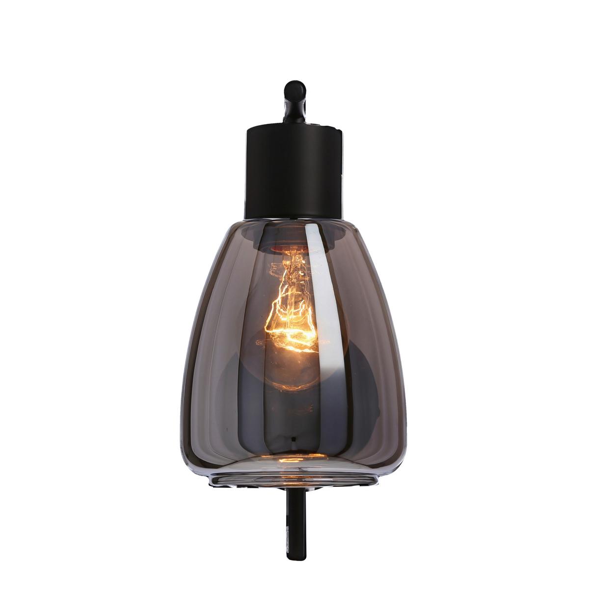 WANDLEUCHTE 21-35097 MOLDO - Schwarz, Design, Glas/Metall (17.4/12/23.5cm)