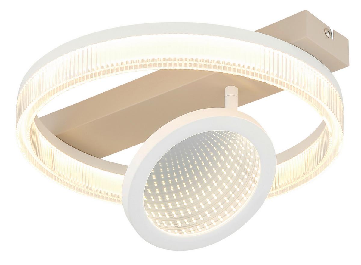 LED-Deckenleuchte 3000k, 850lm, 18w - Sandfarben/Transparent, Design, Kunststoff/Metall (36/33/10cm) - Globo