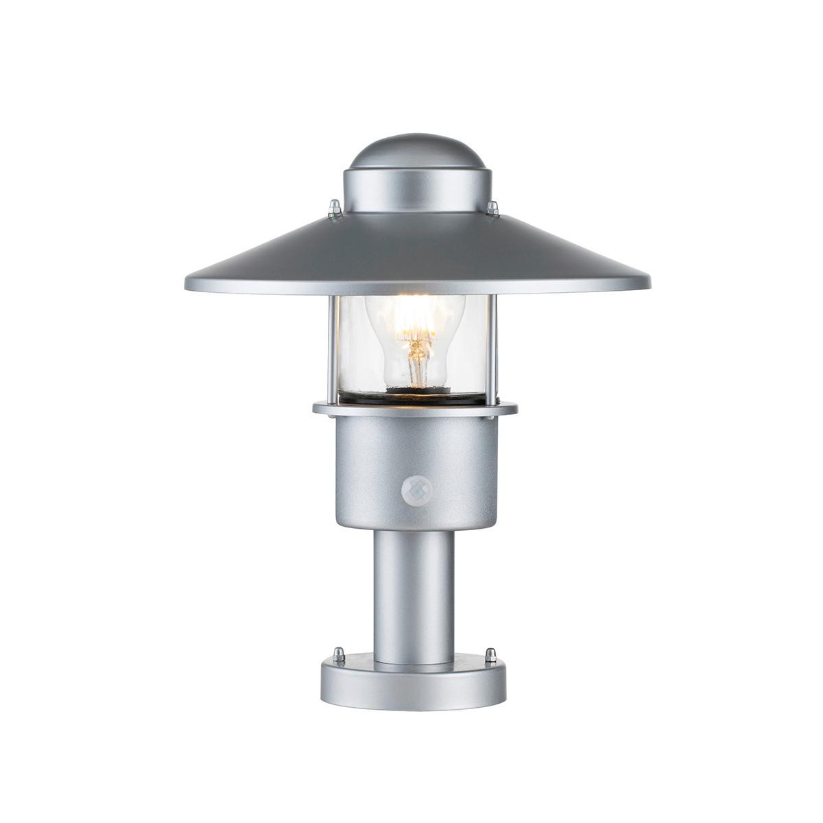 Sockelleuchte Klampenborg-Ped-Pir-Sil - Silberfarben, KONVENTIONELL, Glas/Metall (27.5/33.7cm) - Elstead Lighting