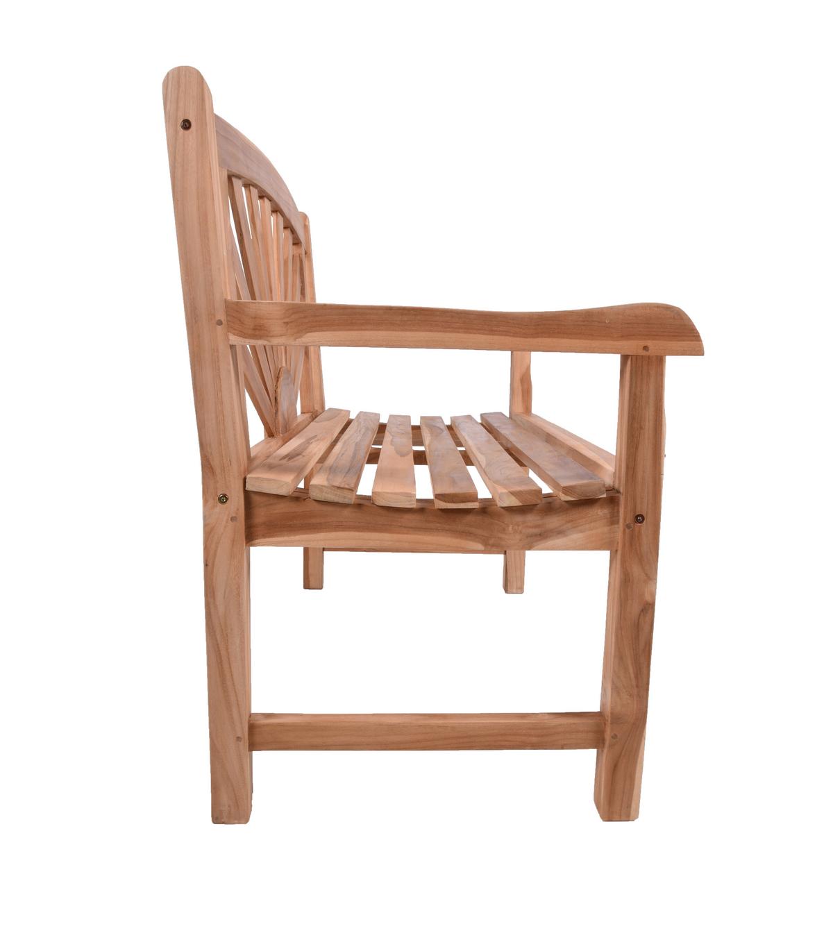 Gartenbank Holz Marisa 2-Sitzer - Braun/Teakfarben, MODERN, Holz (110/92/64cm) - Gardenson