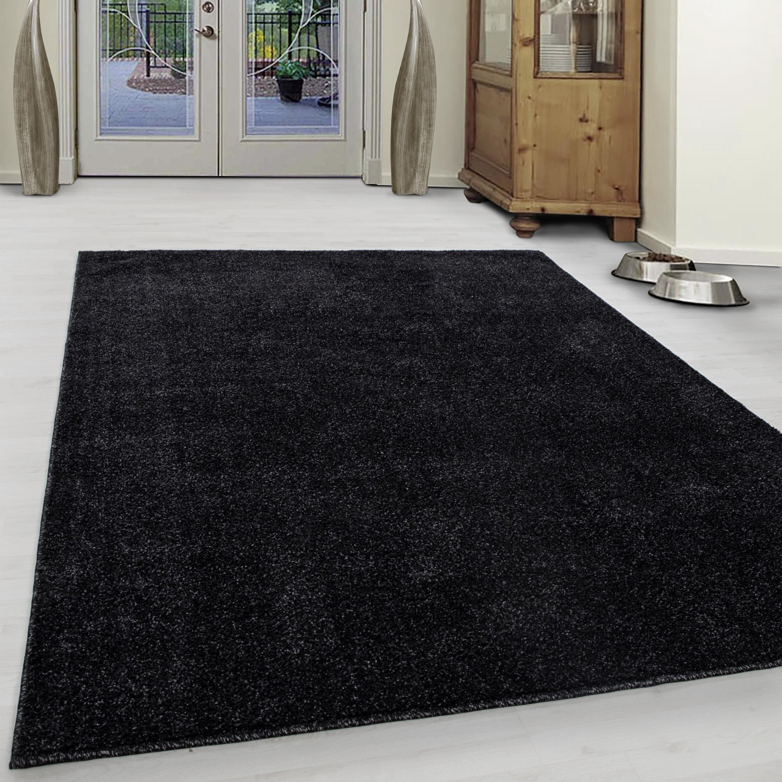 Hochflor Teppich Anthrazit Ata 60x100 cm - Anthrazit, Design, Textil (60/100cm) - Novel