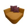 Sofa Zuri Senfgelb/rot, B:110cm - Rot/Senfgelb, Trend, Textil (110/75/115cm) - Livetastic