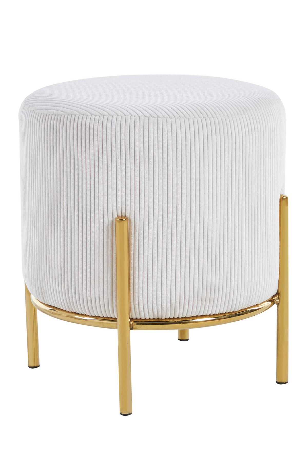 Hocker Goldfarben, Beige B: 35 Cm - Beige/Goldfarben, MODERN, Textil (35/38/35cm) - Livetastic