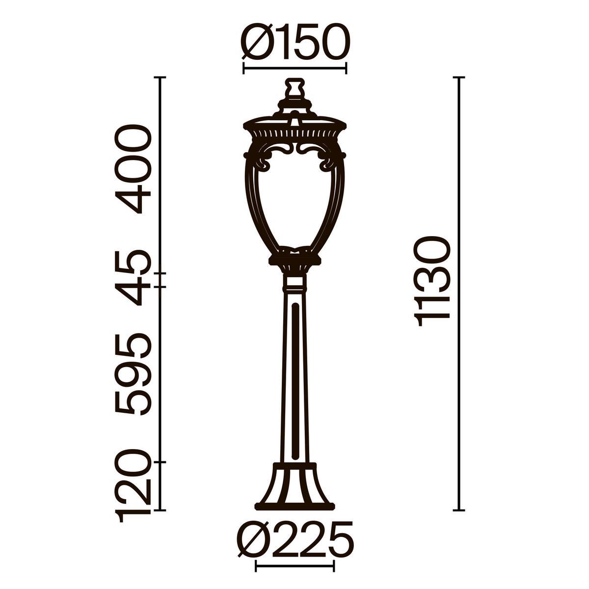 Wegeleuchte Fleur - Bronzefarben, Trend, Glas/Metall (113/113/15cm) - MAYTONI