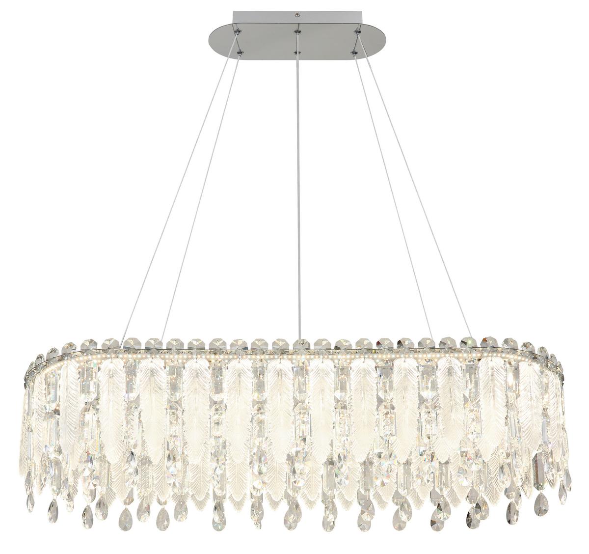 LED-Hängeleuchte inkl. Fernbedienung - Klar/Chromfarben, LIFESTYLE, Glas/Kunststoff (99/36/120cm) - Globo