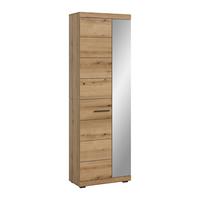 Garderobenschrank Scout Eiche Dunkel B: 62 Cm - Eiche dunkel/Silberfarben, Design, Glas/Holzwerkstoff (62/197/37cm) - Livetastic