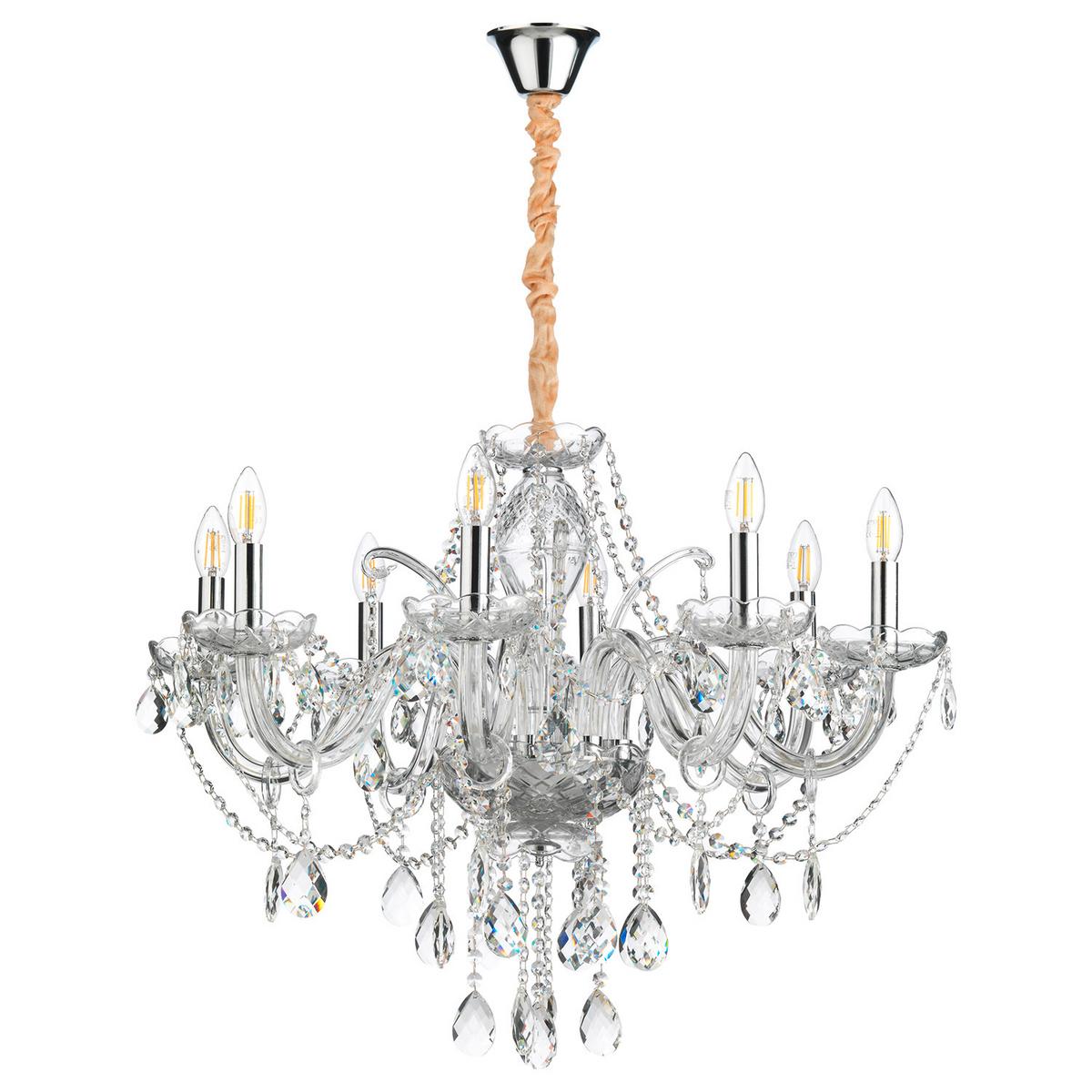 Kronleuchter 9095/8c - Chromfarben/Transparent, KONVENTIONELL, Glas/Metall (75/100cm)